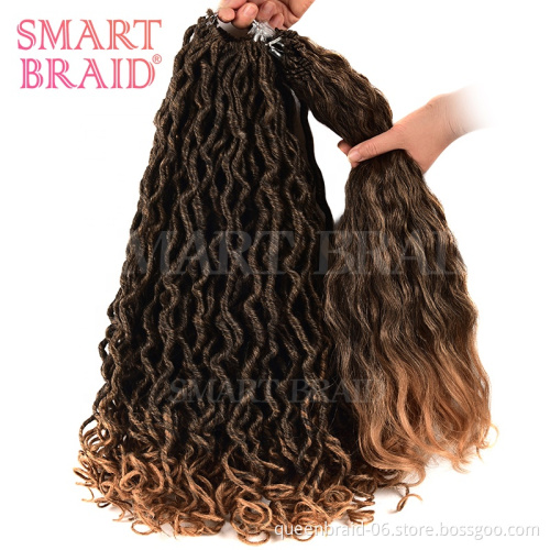 Ombre Mermaid Faux Locs 20inch 18strands Braid Hair Bohemin Crochet Braids Synthetic Braiding Hair Extension For Afro Women
